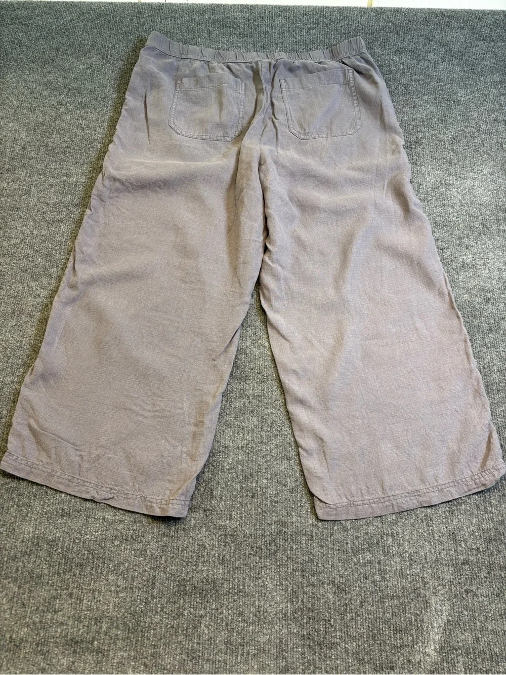 Pure Jill J Jill Linen Tencel Crop Wide Leg Pants Medium Petite Dusty Lavender
